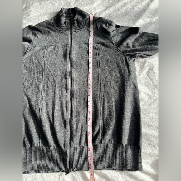 RW&CO. Men's Full Zip-Up Sweater Ribbed Cardigan Dark Grey, Classic Style, XL - Picture 9 of 10